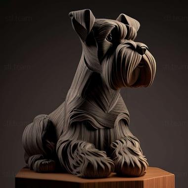 3D model Zwergschnauzer dog (STL)